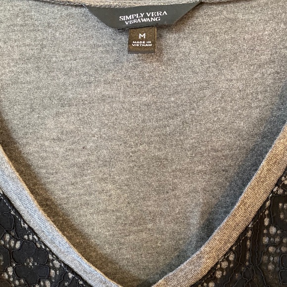 NWT Black and Gray Layered Lace Swing Tee - Picture 4 of 7